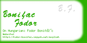 bonifac fodor business card